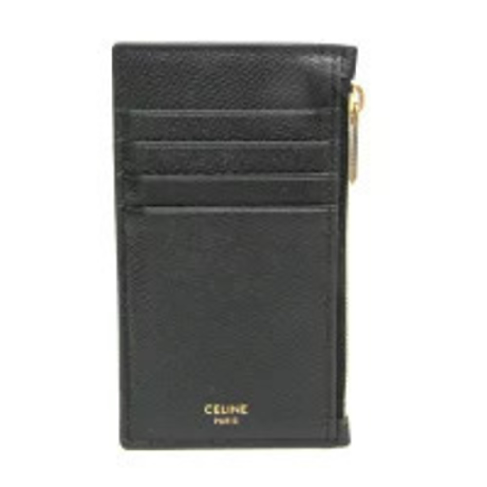 Celine Coin Card Holder Leather Purse Case Black